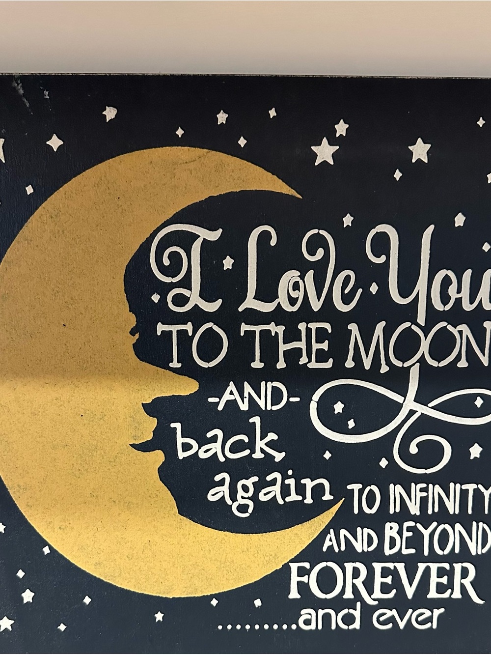 I Love You to the Moon Gold and Black Wall Art